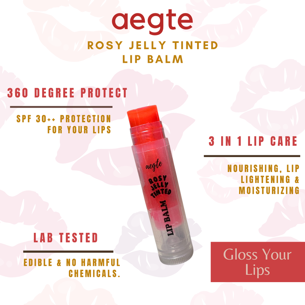 Aegte Organics Lip & Cheek Tint Balm, Skin Corrector DD Cream, 3 in 1 Strobe Glow Spray SPF 60++,  Mattifying Pore Blur Beauty Filter Primer + Sunscreen &  360° Protect Jelly Tinted Lip Lightening Treatment Balm SPF 30++