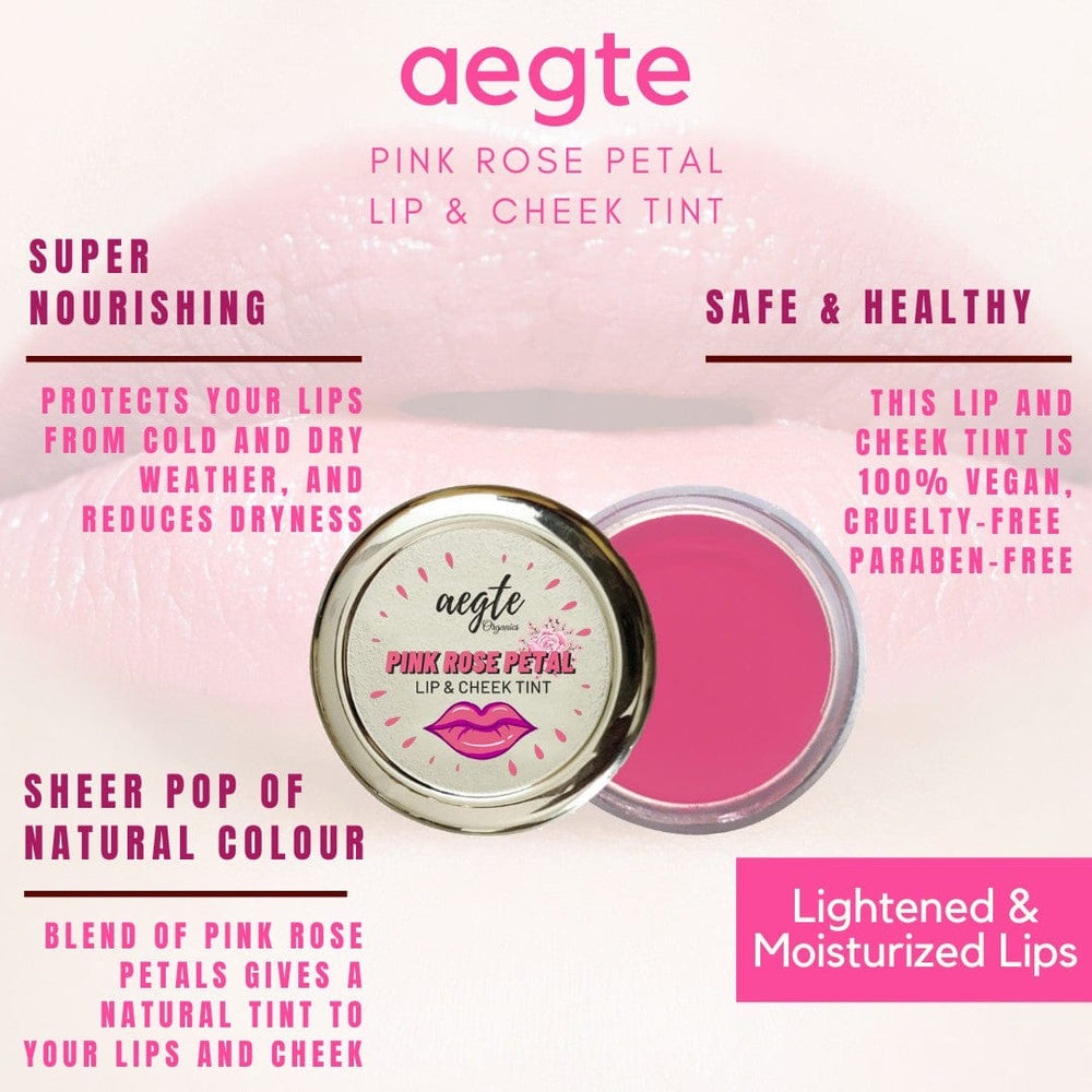 Aegte Organics Lip & Cheek Tint Balm, Skin Corrector DD Cream, 3 in 1 Strobe Glow Spray SPF 60++,  Mattifying Pore Blur Beauty Filter Primer + Sunscreen &  360° Protect Jelly Tinted Lip Lightening Treatment Balm SPF 30++