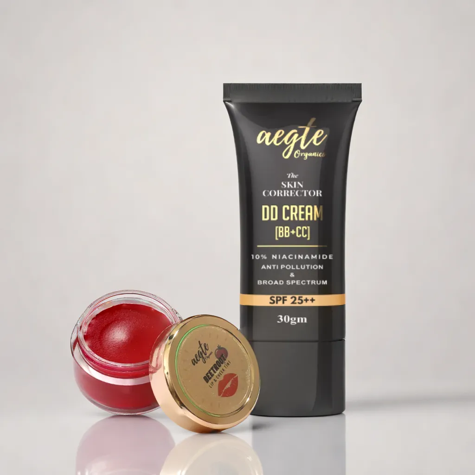 Aegte Organics Skin Corrector DD Cream SPF 25++ &  Lip and Cheek Tint Balm