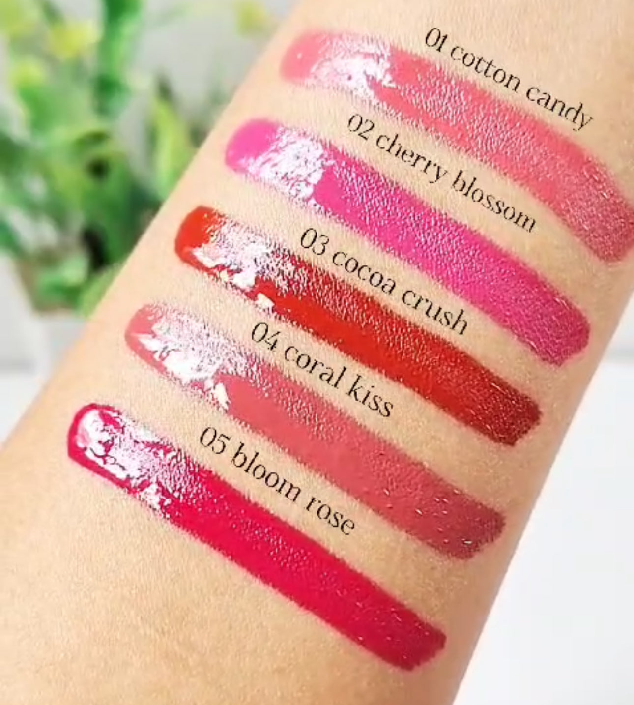 Liplicious Lead Free Mini Liquid Lipstains (Pack of 5) - 5 Shades (Cotton Candy, Cherry Blossom, Cocoa Crush, Coral Kiss & Bloom Rose)