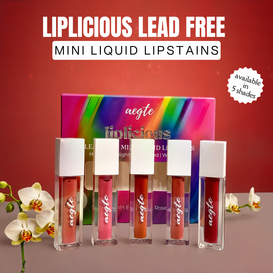 Liplicious Lead Free Mini Liquid Lipstains (Pack of 5) - 5 Shades (Cotton Candy, Cherry Blossom, Cocoa Crush, Coral Kiss & Bloom Rose)