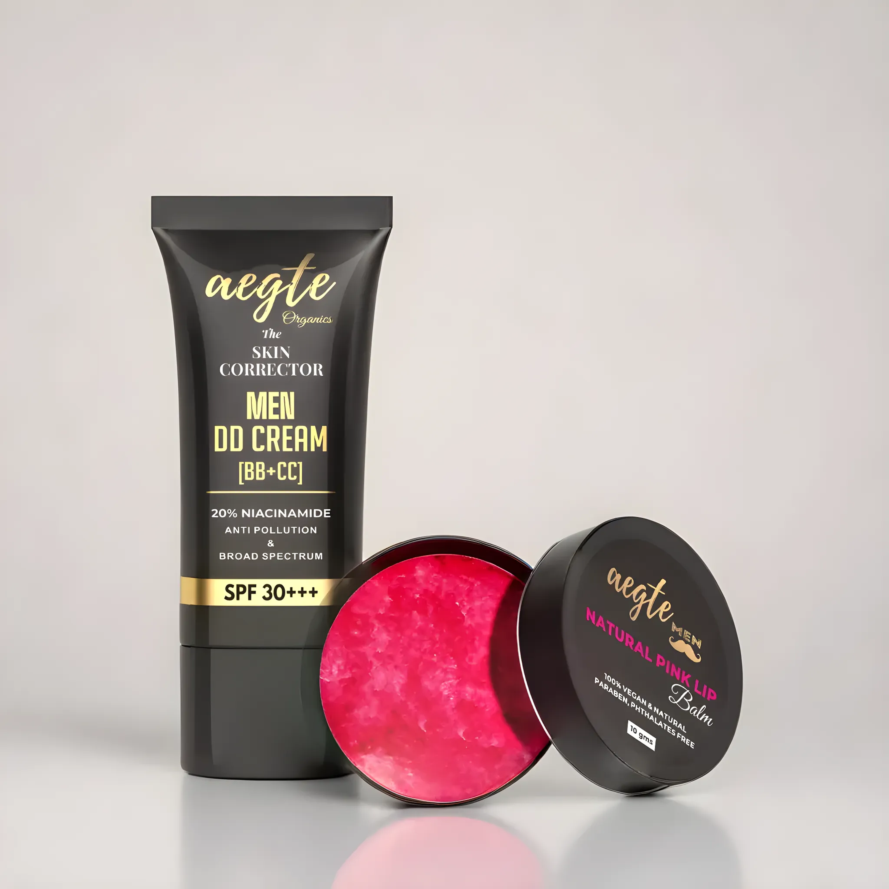 Aegte Men Skin Corrector DD Cream & Men Natural Pink Lip Balm