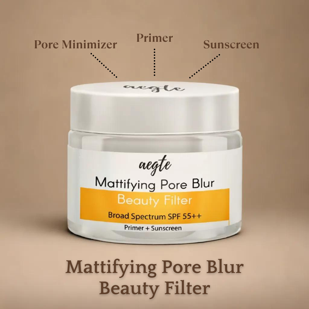 Aegte Mattifying Pore Blur Beauty Filter Primer + Sunscreen with Broad Spectrum SPF 55++