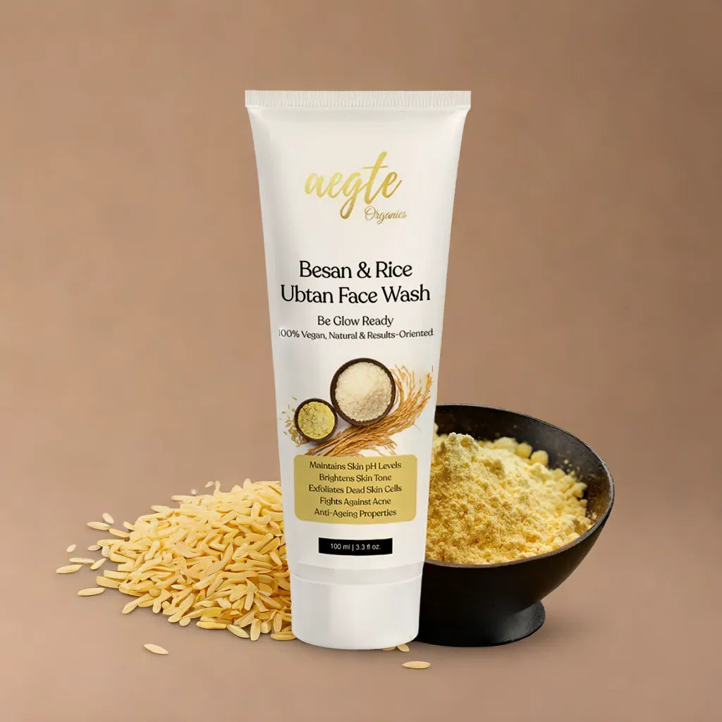 Aegte Organics Besan & Rice Ubtan Face Wash, Removes Dead Skin & Adds Bridal Glow