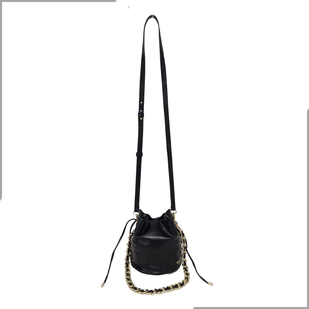 Aegte Zebra Print Potli Round Bag with Golden Convertible Chain Strap Long Sling Carry Belt