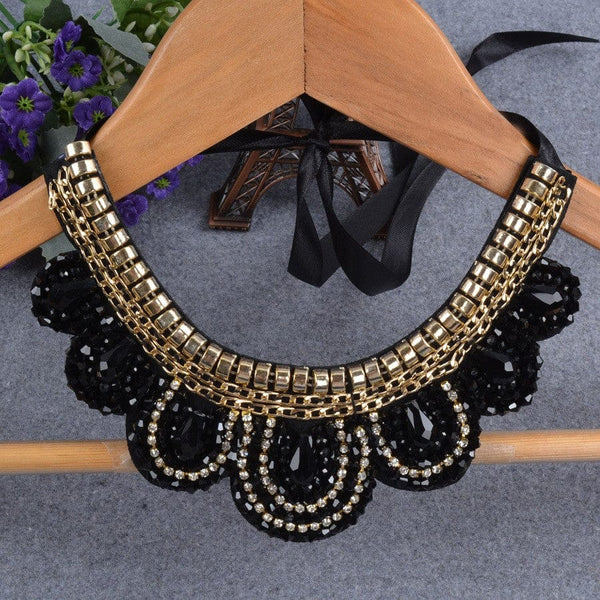 RUBANS Black Metal Handcrafted Rhinestone Necklace Alloy Necklace Price in  India - Buy RUBANS Black Metal Handcrafted Rhinestone Necklace Alloy  Necklace Online at Best Prices in India | Flipkart.com